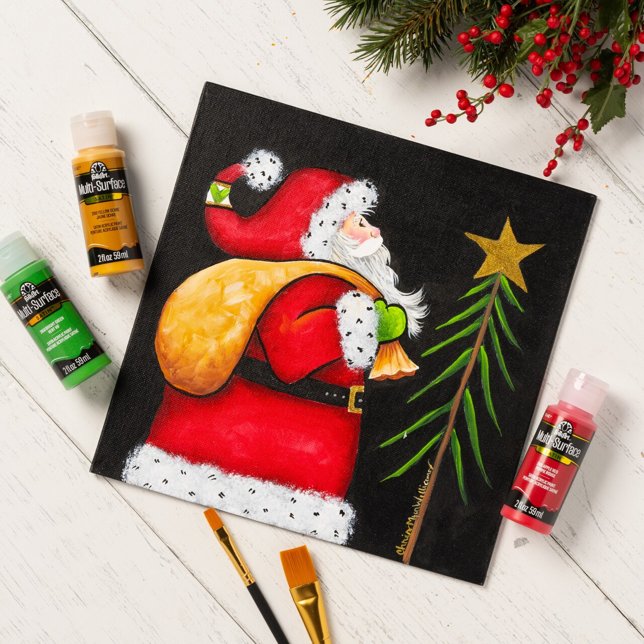Star of Wonder Santa with FolkArt® Multi-Surface Acrylics